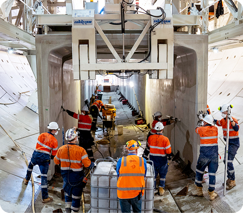 Lofte team deploys massive Tunnel Boring Machines, essential for the Spark North East Link Project
